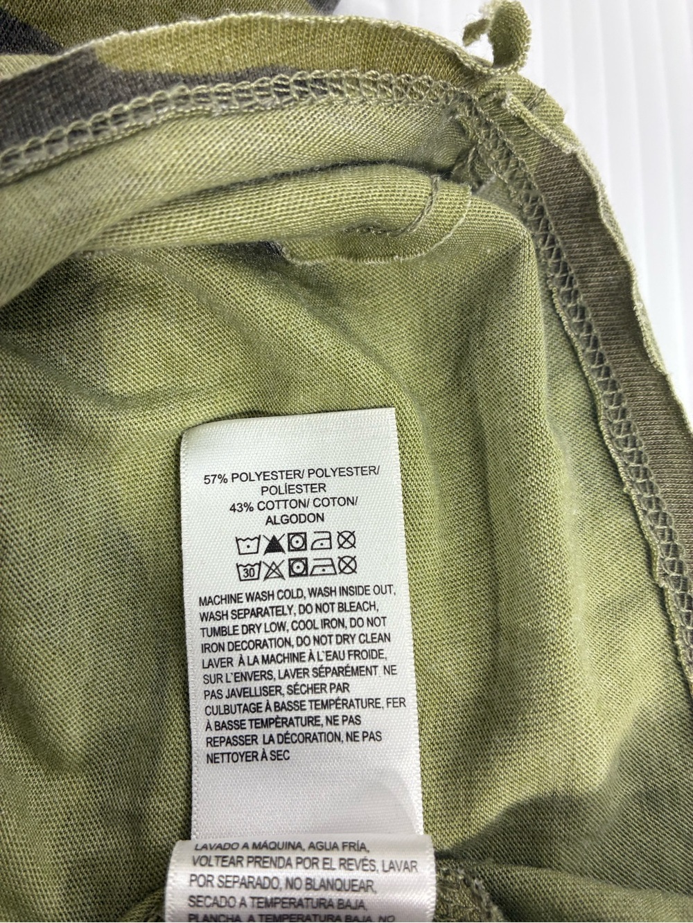 Lucky Brand Olive and Dark Green Camo V-Neck Tee - Picture 5 of 8